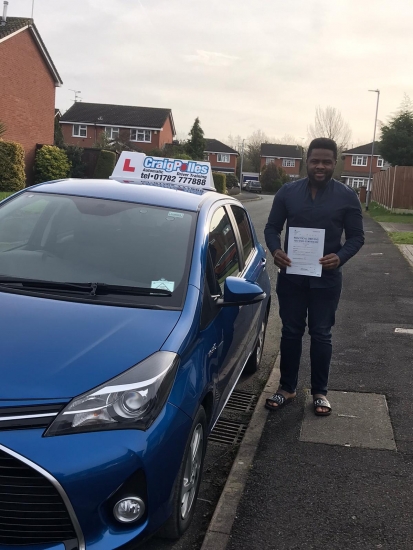 A big congratulations to Buchi, who passed his driving test today at Crewe Driving Test Centre, with just 2 driver faults.<br />
Well done Buchi- safe driving from all at Craig Polles Instructor Training and Driving School. 🙂🚗<br />
Automatic Instructor-Saida Choudhury