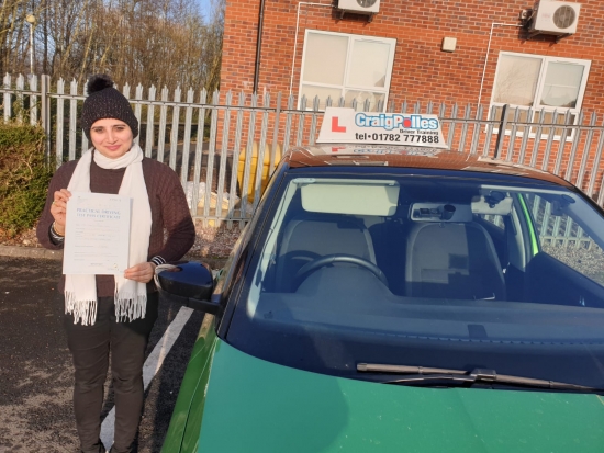 A big congratulations to Saba Kahn, who passed her driving test at Newcastle Driving Test Centre, with just 6 driver faults.Well done Saba- safe driving from all at Craig Polles Instructor Training and Driving School. 🙂🚗Instructor- Jamie Lees