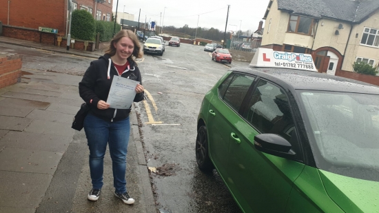 A big congratulations to Katie Taylor, who passed her driving test at Cobridge Driving Test Centre. First attempt and with just 5 driver faults.Well done Katie- safe driving from all at Craig Polles Instructor Training and Driving School. 🙂🚗Instructor-Jamie Lees