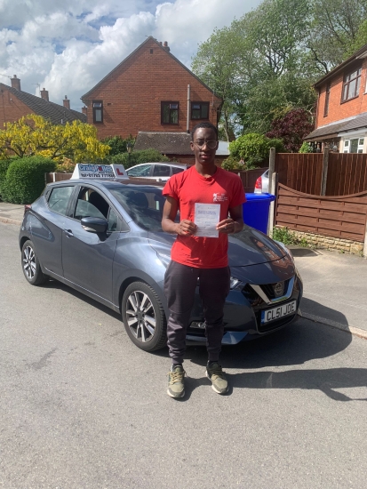 A big congratulations to Semire Adeoro. Semire passed his driving test today at Cobridge Driving Test Centre, at his First attempt and with just 4 driver faults.<br />
Well done Semire- safe driving from all at Craig Polles Instructor Training and Driving School. 🙂🚗<br />
Driving instructor-Joe O´Byrne