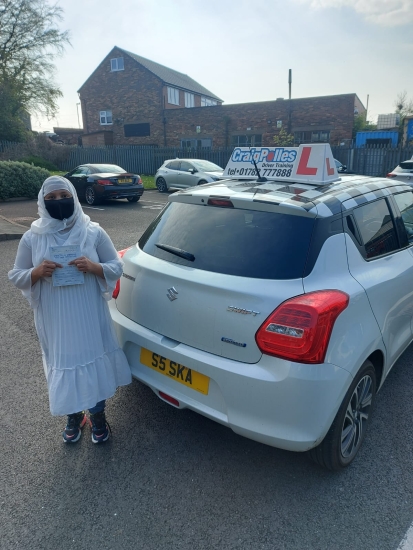 A big congratulations to Jannatual Begum.🥳Jannatual passed her driving test today at Newcastle Driving Test Centre. Well done Jannatual safe driving from all at Craig Polles Instructor Training and Driving School. 🙂🚗Driving instructor-Simon Smallman