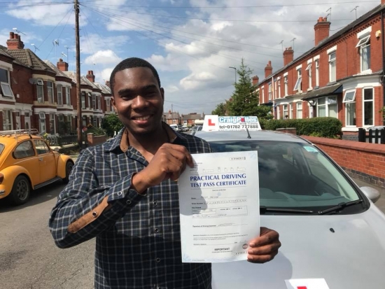 A big congratulations to Peter Archer, who has passed his driving test toady at Crewe Driving Test Centre.<br />
Well done Peter - safe driving from all at Craig Polles Instructor Training and Driving School. 🙂<br />
Instructor-Samsul Islam