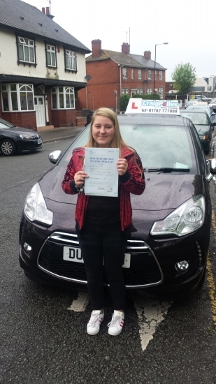 A big congratulations to Rachel Saville Rachel passed her driving test today at Cobridge Driving Test Centre with just 1 driver fault <br />
<br />
Well done Rachel - safe driving from all at Craig Polles Instructor Training and Driving School 🚗😀