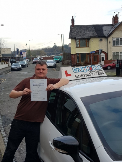 A big congratulations to Ryan Denton, who has passed his driving test today at Cobridge Driving Test Centre. First time and with just 2 driver faults.<br />
<br />
Well done Ryan - safe driving from all at Craig Polles Instructor Training and Driving School. 🚗😀