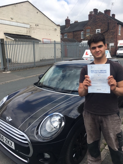A big congratulations to Safa Mohammad Safa passed his driving test today at Cobridge Driving Test Centre with just 2 driver faults <br />
<br />
Well done Safa - safe driving from all at Craig Polles Instructor Training and Driving School 🚗😀