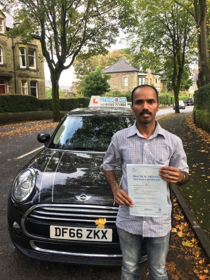 A big congratulations to Santhosh Jacob Santhosh passed his driving test today at Buxton Driving Test Centre and with just 2 driver faults<br />
<br />
Well done Santhosh - safe driving from all at Craig Polles instructor training and driving school 🚗😀