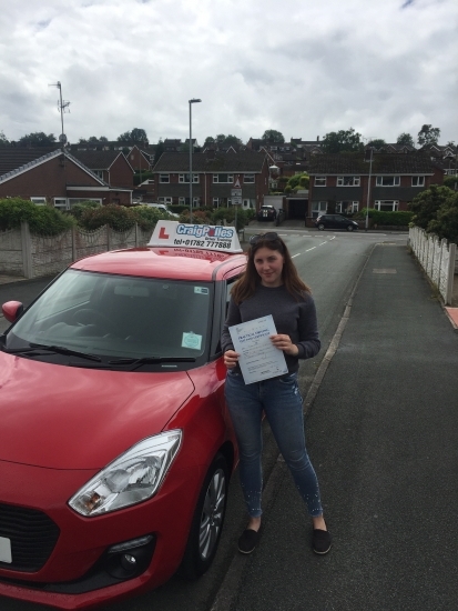 A big congratulations to Jordan Marsh, who has passed her driving test today at Cobridge Driving Test Centre, with just 4 driver faults.<br />
Well done Jordan- safe driving from all at Craig Polles Instructor Training and Driving School. 🙂🚗<br />
Instructor-Andrew Crompton