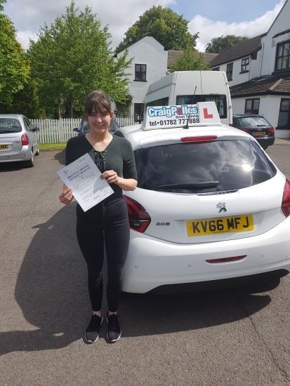 A big congratulations to Maddision Hall, who has passed her driving test today at Cobridge Driving Test Centre, on her First attempt and with just 2 driver faults.<br />
Well done Maddision- safe driving from all at Craig Polles Instructor Training and Driving School. 🙂🚗<br />
Instructor-Dave Wilshaw