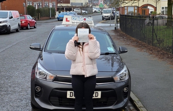 A big congratulations to Ellie Bithell.🥳<br />
Ellie passed her driving test today at Cobridge Driving Test Centre, with just 5 driver faults.<br />
Well done Ellie safe driving from all at Craig Polles Instructor Training and Driving School. 🙂🚗<br />
Driving instructor-Andrew Crompton