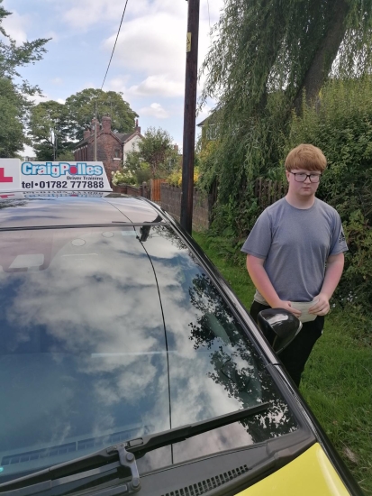 A big congratulations to Ben Horribin.🥳 <br />
Ben passed his driving test today at Cobridge Driving Test Centre. First attempt and with just 5 driver faults. <br />
Well done Ben - safe driving from all at Craig Polles Instructor Training and Driving School. 🙂🚗<br />
Driving instructor-Bradley Peach