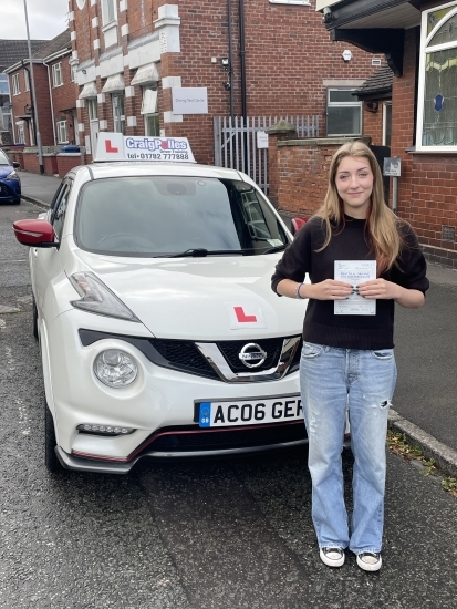 A big congratulations to Lucy Osborne.🥳<br />
Lucy passed her driving test today at Cobridge Driving Test Centre. First attempt and with just 1 driver fault.<br />
Well done Lucy safe driving from all at Craig Polles Instructor Training and Driving School. 🙂🚗<br />
Driving instructor-Andrew Corrigan