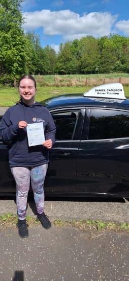 Sophie McGeoch from Kilmarnock passed her driving test at Irvine driving test centre with only ONE DRIVING FAULT.It was important for Sophie to be able to drive for a number of career related and personal reasons and she achieved her goal with this outstanding result.A number of challenges on test day which were completely out of our control couldn´t dampen Sophie´s sprit and posit