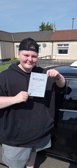 Freddie Thomson from Kilmarnock passed the practical driving test at Cumnock driving test centre FIRST TIME with TWO DRIVING FAULTS!<br />
Freddie already had a sound knowledge of driving but just needed some help to get to the required standard for the driving test and beyond.<br />
Freddie did just this, by taking a regular course of structured lessons which worked on any development areas  while maintain
