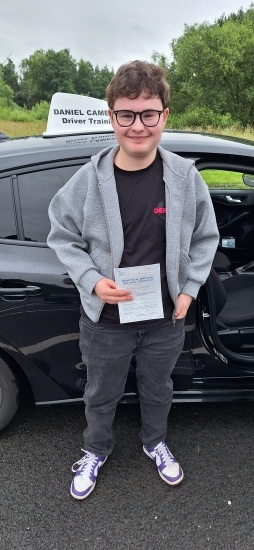 Zach McIntosh from Darvel  passed his driving test FIRST TIME with only ONE DRIVING FAULT at Irvine Driving Test Centre.<br />
Zach performed outstandingly on the big day following a structured course of driving lessons.<br />
Zach also took the initiative to download a driving test route app and drove all the way to Irvine, almost every day, to practice in the lead up to test day.<br />
That´s the kind of