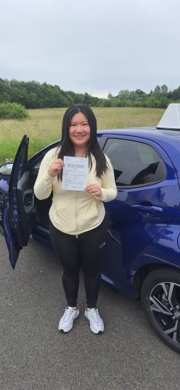 Hui Ling Wang from Kilmarnock passed her driving test at Irvine driving test centre with only 2 driving faults.<br />
Hui Ling&acute;s driving was already at a good standard when I met her and she just needed a little guidance to get over the line.<br />
With Hui Ling&acute;s commitment and high level of effort this proved straightforward and this well deserved pass was the result.