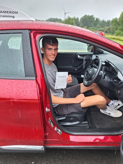 Lewis McPhail from Troon passed his driving test FIRST TIME at Irvine Driving Test Centre with only THREE FAULTS. It was the first time Lewis had driven in rain  (it was pouring down all day) but he was up for the challenge  and achieved an outstanding result.<br />
Lewis put in lots of effort and time to his lessons and took the test when he was fully ready to drive independently/.