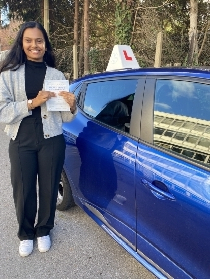 I cannot thank Diana enough for polishing me up so well that I passed my driving test today with just one minor fault. Through every lesson and mock test, she knew exactly where I need to work on. She taught me how to be a safe, aware and confident driver, and that’s something I’ll carry with me every time I’m on the road.<br />
I would recommend Diana without hesitation to anyone learning to dri