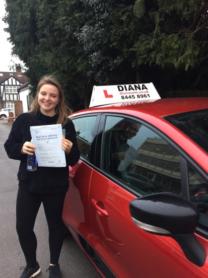 Diana is an amazing driving instructor! I would thoroughly recommend her to anyone. I started and stopped learning to drive over the course of 5 years with over 5 different instructors. Out of them all, Diana has been the best by far. She is patient, calm and reassuring. I had around 15 hours worth of lessons over the course of a month. That was enough to get me from a learner with bad spatial awa