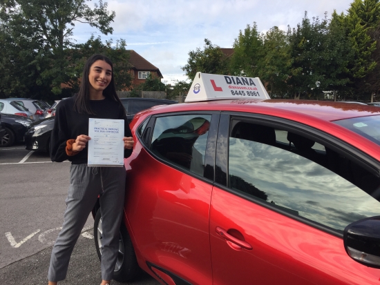 Well done Georgia 2minors in Barnet<br />
<br />
Brill XxD<br />
<br />
Thank you so much Diana We are all so delighted Georgia has enjoyed every single lesson She says you are a great teacher patient and calm Good luck with future students and if you are still working in 6 years Iacute;ll call you to teach my 11 year old to drive Best wishes Toulla xxxx