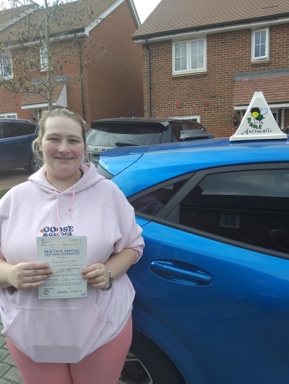 Congratulations to Jennifer who Passed her Automatic Driving Test this afternoon at Colchester in #bumble <br />
So pleased for this young lady who has worked so hard proving let again put in the effort and reap.the rewards, this hasn&acute;t been easy for her with plenty of hurdles to get over bit she did it 💪<br />
Those nerves were creeping in bit she kept them under control nicely and showed what a g