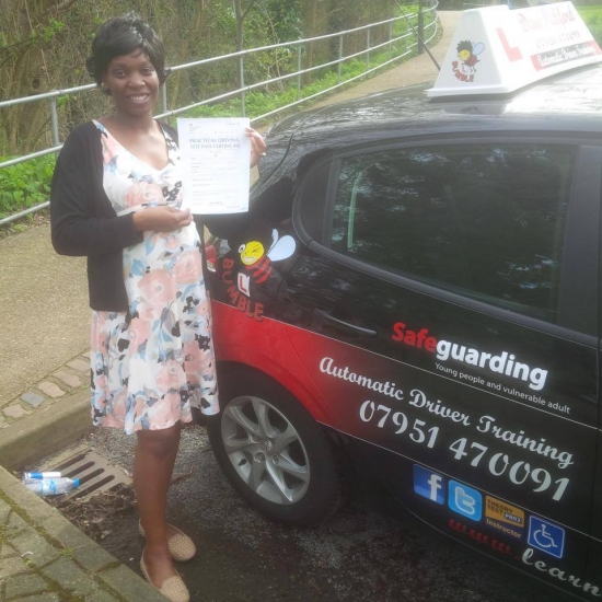 Congratulations to Emmaculate who passed her Automatic Driving Test this afternoon at Norwich MPTC in ‪#‎Bumble‬<br />
<br />
Well done on a great drive and keeping any nerves well and truely under control<br />
<br />
A proud moment so enjoy Stay Safe and wish you all the best for the future<br />
<br />
wwwlearntodriveautomaticcom