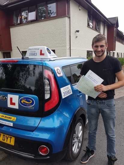 A huge well done to Joe for passing his test today, first time. Congratulations. Enjoy driving in your car and thanks for choosing Drive to Arrive.