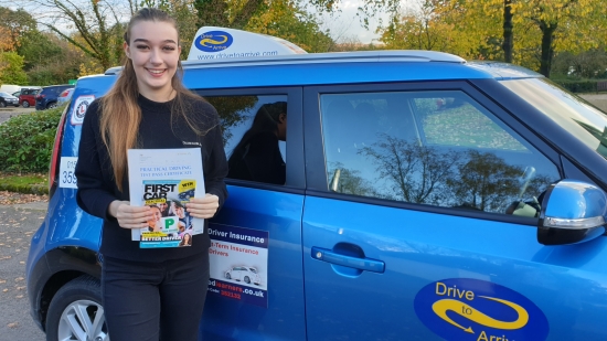 A big well done to Sophie who passed her test today with a great drive. Congratulations and stay safe. Thanks for choosing Drive to Arrive.