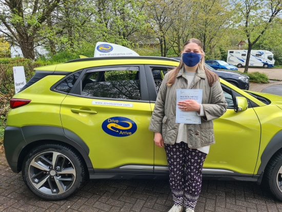 A big well done to Stephanie who passed her test first time. She has several years experience on a USA licence in the states, but now has her UK licence too. Congratulations, enjoy visiting everywhere you want to go and thanks for choosing Drive to Arrive.