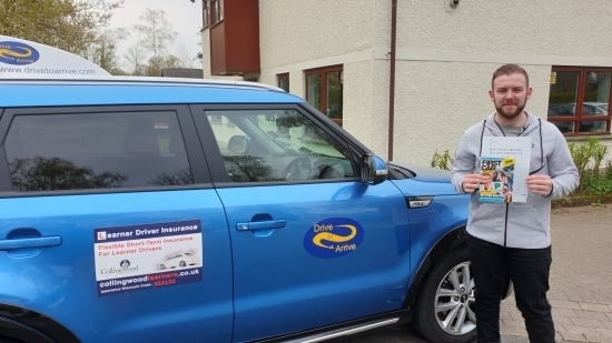 A big well done to Jamie who passed his test today first time. Congratulations and safe driving. Enjoy celebrating today. Thanks for choosing Drive to Arrive.