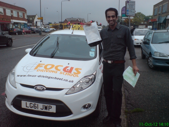 Shailesh is a very professional at his workI Passed with only 1 minor fault in morden and i like to thanks shailesh for being very patient and helping me to be safe driving on the roads Iam a very nervious personand without guidence from shailesh i would have great dificulty of passing my testI Recomend focus driving school to all who would to learn to drive<br />
<br />
Thanks again to shailesh