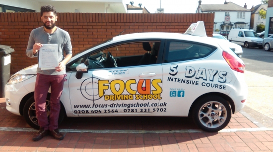 Bilan passed his practical driving test in Tolworth on 9072015