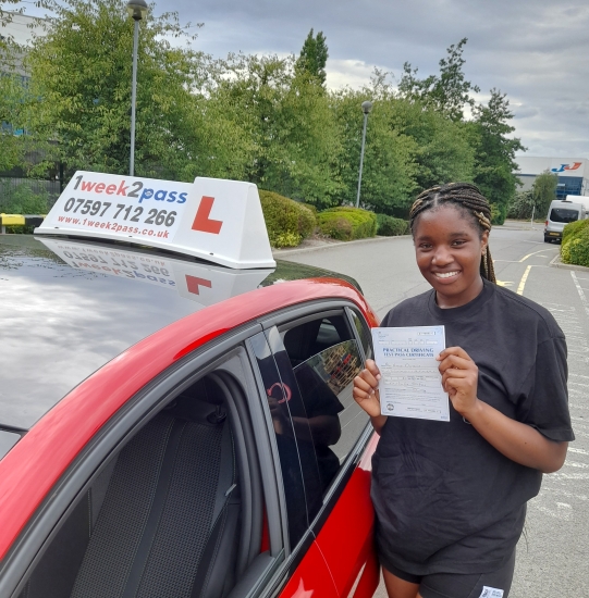 Excellent drive from Nneka and passing at her 1st attempt. Congratulations 👏