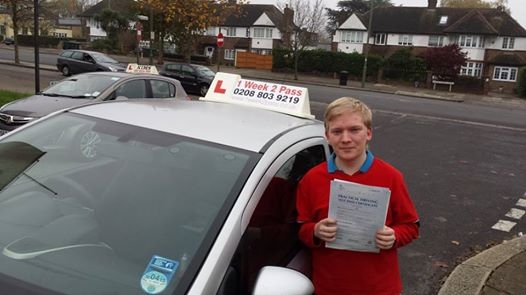 I would like thank my instructor at 1week2pass for his patience and encouragement in assisting me in passing my driving test