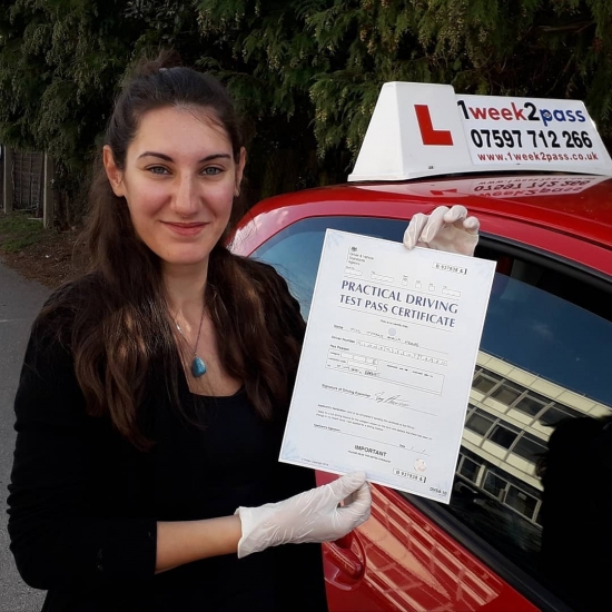 Tiffany was the 2nd 1st time pass in a day for our driving school