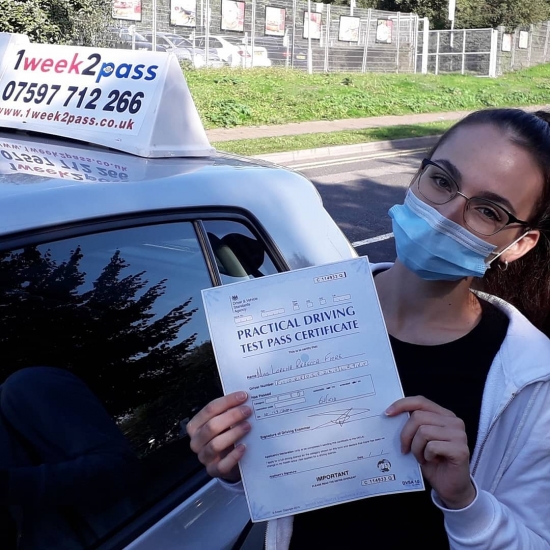 Lorena left a review on Google for our driving school <br />
'A big thank you to Neil. He was so patient and flexible with organising my lessons especially leading up to my test. He helped me so much with my confidence and helped me achieve a pass first time with only two minors! Thank you'