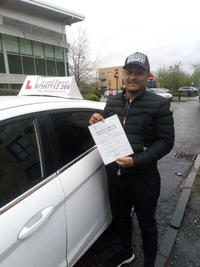 Kennedy left a review '1week2pass Very easy to work with and great instructions when driving definitely the best about'