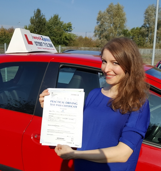 Saya passed at her 1st attempt at Enfield Test Centre
