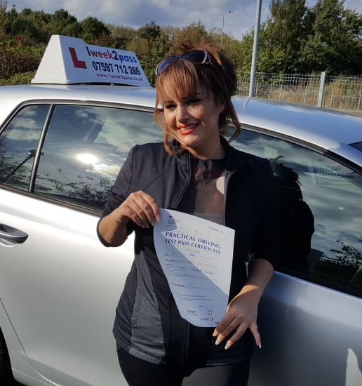 After pPassed Amazing... thats all I can say only a few lessons as I had no time for more Neil ( driving instructor) was absolutely amazing explained everything to me very well. Passed first time and Iamabsolutely over the moon. Thank you so much you are highly recommended assing at her 1st attempt with 1week2pass Zahra commented '