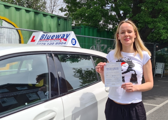 Congratulations Svetlana 💯👍 <br />
Automatic Driving Lessons St John´s Wood NW8<br />
www.bluewaydrives.com