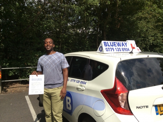 Congratulations Harry for passing the test in Hendon first time all the best