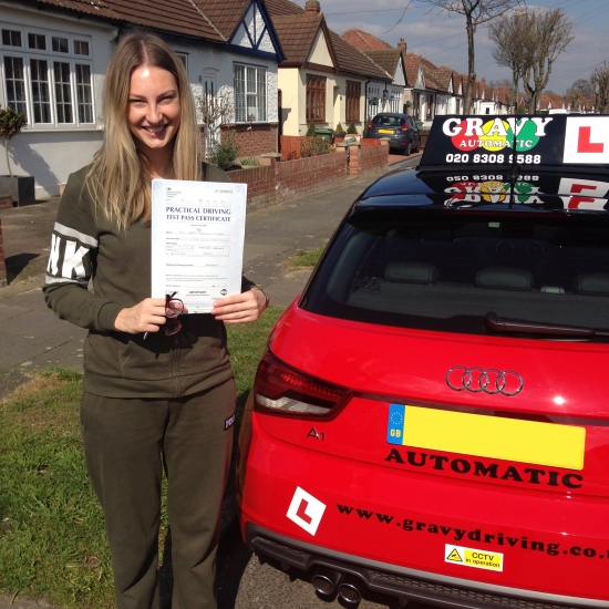 I would definitely recommend Gravy Driving School to everyone Simon is so patient and puts you at ease My lessons were always fun and enjoyable and thanks to this I passed first time with only one minor Thankyou