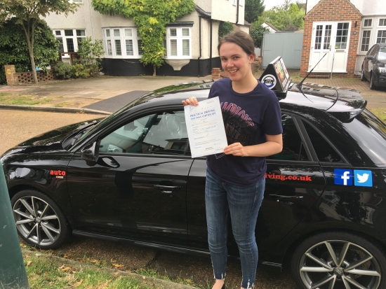 I am very pleased to have passed my test on my second attempt in an automatic car, with 2 small driving faults. The new car is lovely to drive and much easier than a manual car. Now I am looking forward to doing the Pass Plus Course, starting next week!