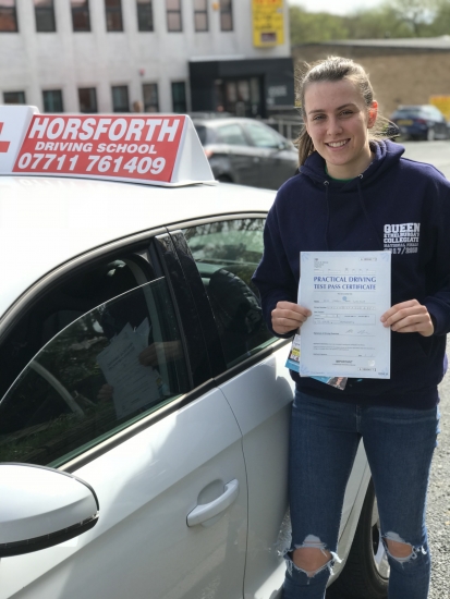 Thank you Mark for being fantastic with Izzy- really accommodating with her busy sporting schedules and giving her the confidence to pass first time We will definitely recommend Horsforth Driving to anyone wanting a top instructor and a lovely car to learn in