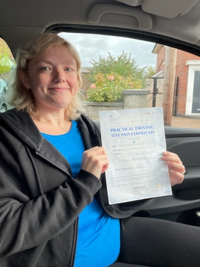 Marion passed on 27/10/21 with Peter Cartwright! Well done!<br />
<br />
Marion says '<br />
I would like to thank Peter Cartwright for his help and support and finally got me passed. Thank you so much from me and my family'.