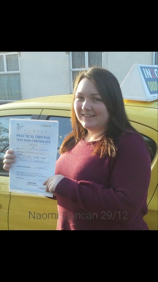 Naomi passed on 291216 with Garry Arrowsmith Well done