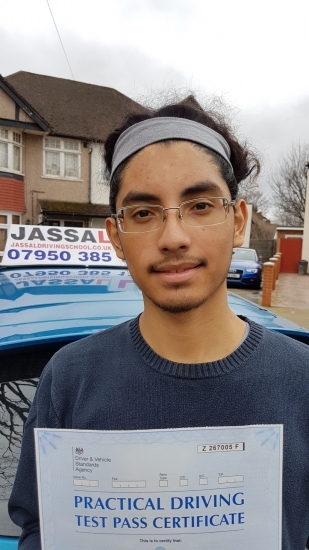 Congratulations Jonathan on passing Driving Test Uxbridge