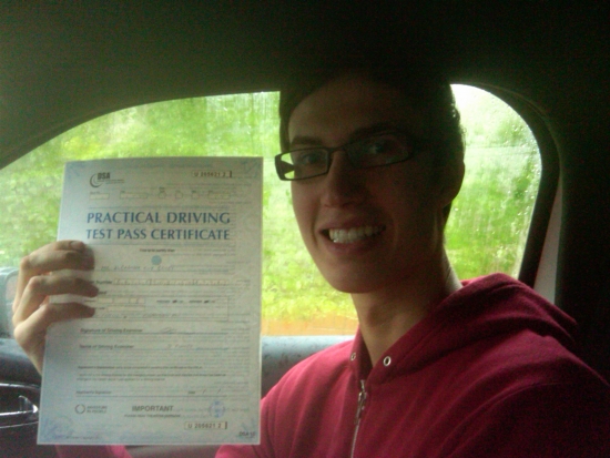Passed first time with Jenny Burwell Driving School