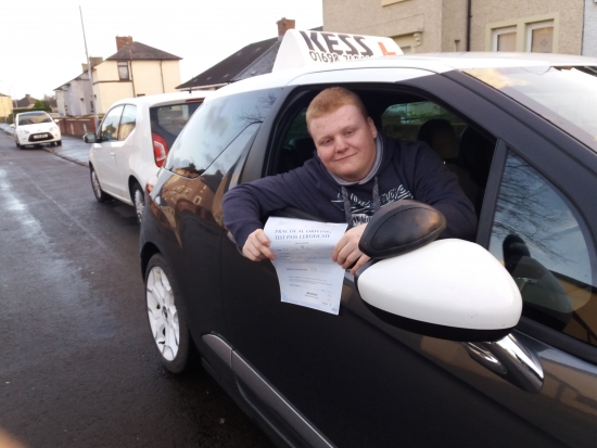 After taking lessons with a driving school from Coatbridge my confidence dropped friends recommended me to try KESS after a couple of lessons my confidence was good and now Ivacute;e passed first time<br />
<br />
Thanks to Eamon at kess driving