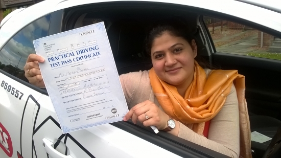 What an achievement moved to Britain only a year ago started lesson and with in seven months passed the Theory and Driving test both first time<br />
<br />

<br />
<br />
Congratulations to Marriam