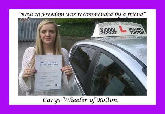 Driving school review, by Carys Wheeler of Bolton.